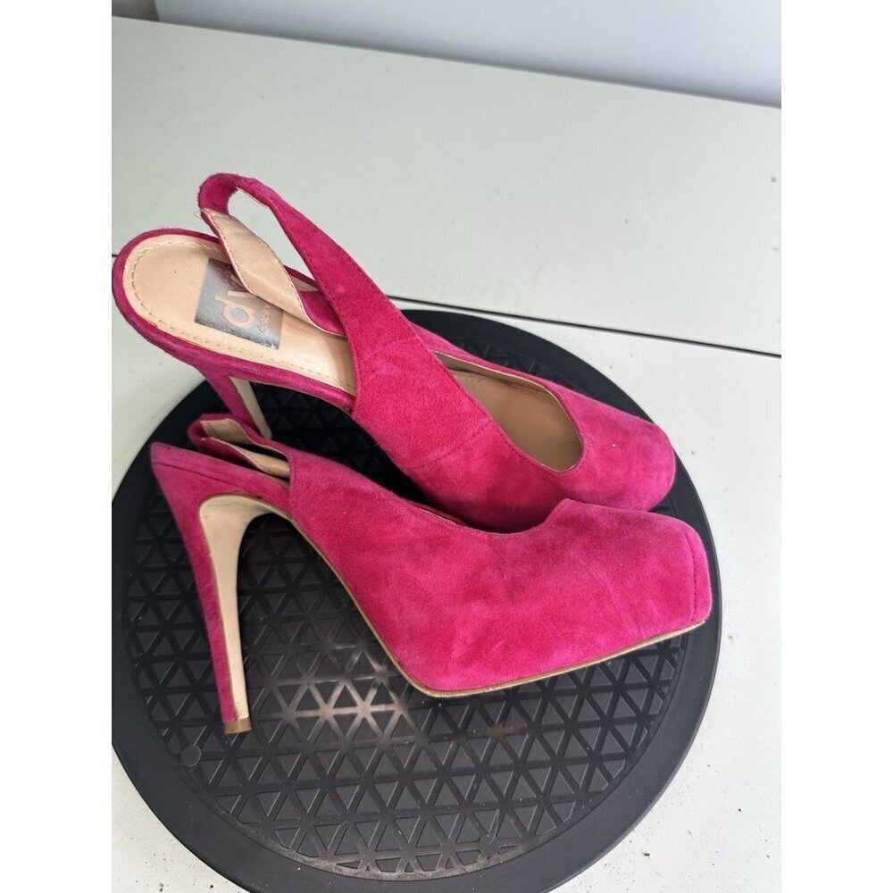 Dolce Vita Bright Pink Suede Strappy Platform Heels Sexy Barbiecore Sz 8.5